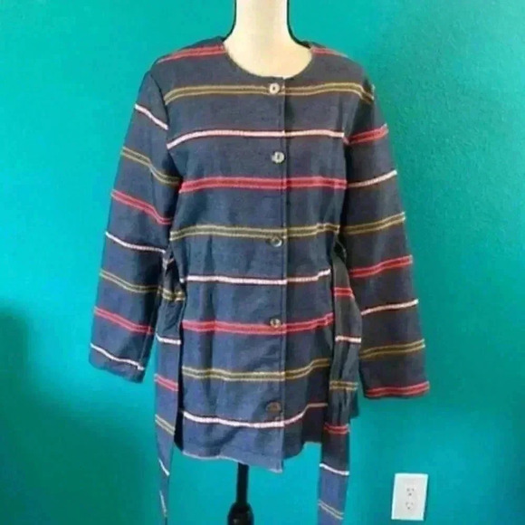 Anthropologie Dolan left coast Piccadilly blue striped jacket - Picture 5 of 9